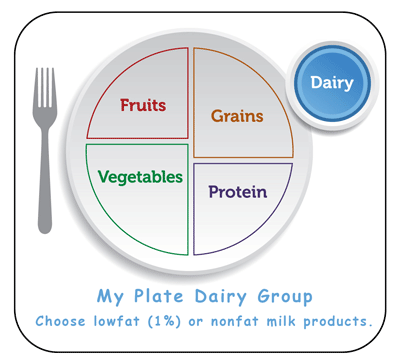 daily requirements of the milk food group from my plate